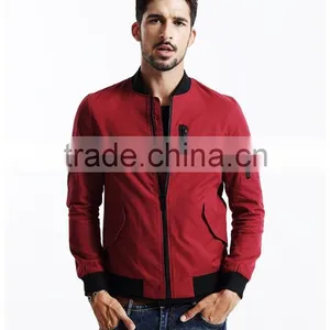 Polycotton Mens Jacket With Sleeve Zipper Fashion Varsity Jacket Plain Baseball Jacket thumbnail-2