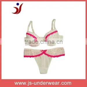 Bras Wholesale Factory Mesh and Small Lace Latex Bra Set thumbnail-1
