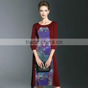 Hot Design Wholesale Women Pleated Tie Dye Maxi Dress thumbnail-1