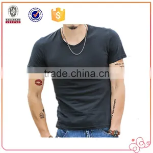 Fashion Best Selling Wholesale Cotton Custom Casual Men T Shirt V Neck thumbnail-1