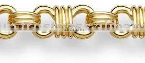 Gold Plated Bracelets, Fashion Curb Bracelets. thumbnail-1