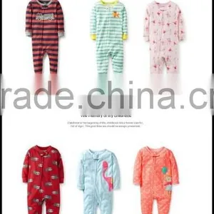 TinaLuLing Wholesale 100% Cotton Yellow Stripe Fish Funny Cartoon Footie Pajamas thumbnail-3