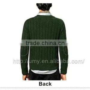 Cable Knit Handmade Wool Man Cardigan Sweater thumbnail-3
