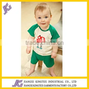 Cute Baby Boys Cartoon Design Short Sleeve Set,the Robot Printing t Shirt Set,100%cotton Kids Summer Set thumbnail-1