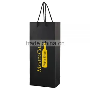Textured Embossed Eurotote Shopping Bag - Fits One Wine Bottle, Dimensions Are 5.5" x 3.25" x 13" and Comes With Your Logo. thumbnail-1