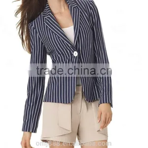 Wholesale Women Single Button Stripe Blazer thumbnail-1