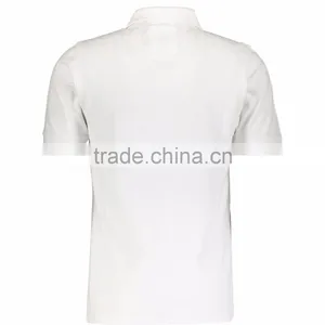 Mature Mens Solid White Button Up Polo Shirt Wholesale thumbnail-2