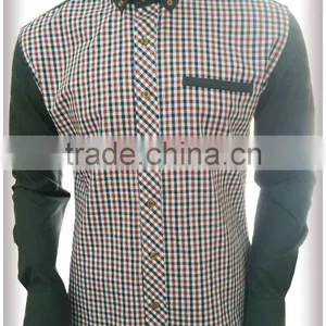 Latest Design Twill Checked With Folder Pocket Contrast Casual Men's Shirt thumbnail-1