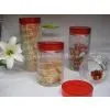 Clear Glass Canisters With Color Lid thumbnail-1