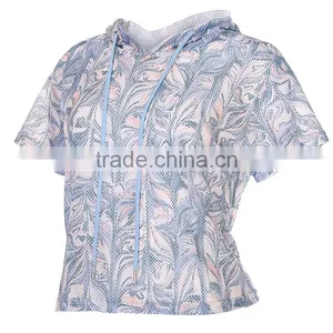 Women's Short Sleeve Cool Feeling Lightweight Running Hooded Shirt thumbnail-5