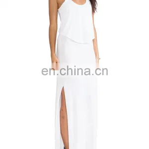 CHEFON Cotton Modal Double Crop Sheer Maxi Dress thumbnail-2
