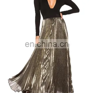 Factory Best Selling Women Umbrella Pleated Long Skirt thumbnail-1
