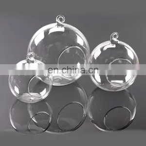 Hanging Glass Terrarium Round Clear Glass Globe Home Decor Glass Ball Terrarium thumbnail-1