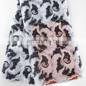 Newest Fashion Lace Designs for Party Wedding Dress African Organza Lace Fabrics Textile Embroidery Beige Punjabi Women Fabrics thumbnail-6