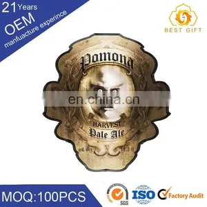 2016 Factory Cheap Custom Die Cut Adhesive Kraft Paper Wine Bottle Sticky Label thumbnail-6