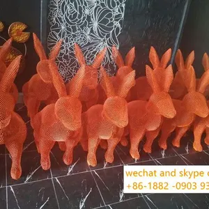 Indoor Wire Mesh Sculpture Ornaments Mirror Light thumbnail-5