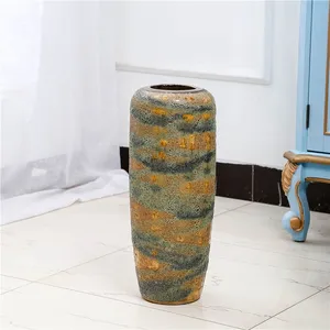 High Temperature Fambe Classical Style Jingdezhen Ceramic Flower Vase For Living Room Decor thumbnail-4