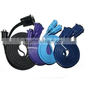 15 Pin ( 3+4 ) Male to Male FLAT VGA CABLE With Gold or Nickel Plated Connector thumbnail-2