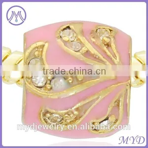 Handmade Enamel Metal 14k Gold Bead for Bracelet thumbnail-1