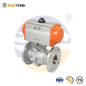 [Ruoteng] DIN/API/JIS 2PC Flange& Threaded Ball Valves Stainless Steel Ball Valve Floating& Trunnion Ball Valve Pneumatic/ Electric CF8 Ball Valve thumbnail-1