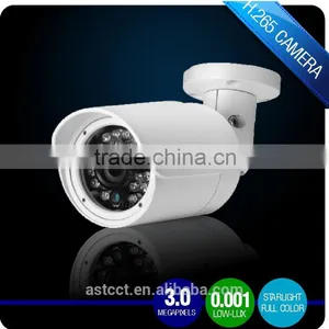 IP Starlight H.265 CMOS Sensor Bullet 3.0 Megapixels Network Camera H.265 IP .3.6mm Fixed Lens CCTV Camera Mini Bullet Camera thumbnail-1