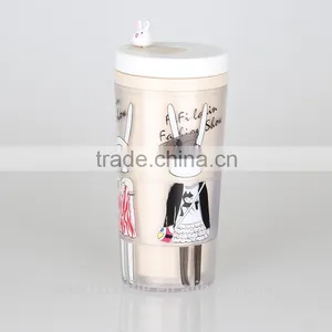 16oz Double Wall PP Plastic Coffee Mug With Full Color Printing, pp Plastic Cup With Lid thumbnail-1