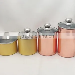 4-Piece Canister Sets With Copper Plated Color thumbnail-1