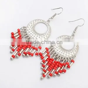 Cheap China Beautiful Handmade Light Bead Tassel Earrings thumbnail-5