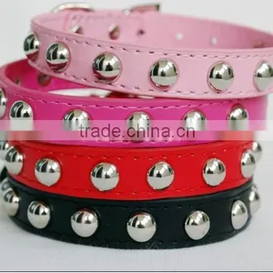 Manufacturer Wholesale pu Imitation Leather Mushroom Rivet Pet Dog Collar thumbnail-1
