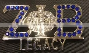 Rhinestone Crystal Brooch Zeta Phi Beta ZPB Diamond Life Lapel Pin Jewelry thumbnail-2