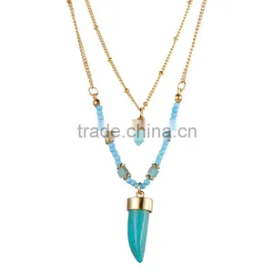 Elegant Boho Multicolor Natural Gemstone Mens Womens Beaded Necklace Quality Choice thumbnail-1
