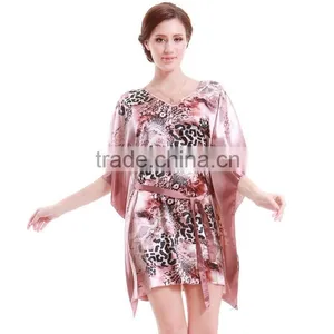 European and American Style Fashion Womens Silk Nightgown, Personalized Leopard Sleepwear Summer Home Clothing thumbnail-2