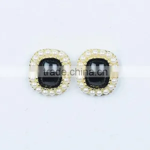 Handmade Pearl Earrings Square Bezel Earrings Gemstone Earring thumbnail-1
