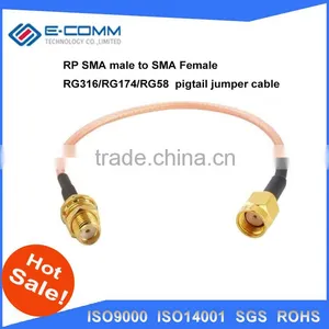 Hot Sale!! RP SMA Male to Female Extension Cable Jumper Cord 15cm RG316 & Goldplated RP SMA Male to SMA Female RF Connector thumbnail-1