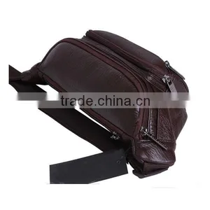 Gentalmen Waterproof Leather Waist Bag Tote Bag Sports Chest Pouch Bag thumbnail-3