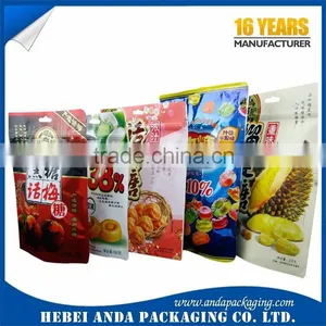 Custom Printing Aluminum Foil Zip Lock Bag Stand up Pouch With Zipper/ Whey Protein Plastic Zipper Bag/ Snack Food Ziplock Bag thumbnail-2