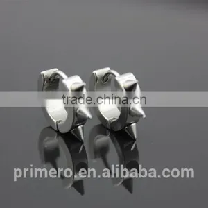 Retro Gothic Men's Rock Punk Spike Rivet Earring Stainless Steel Ear Studs Hoop thumbnail-4