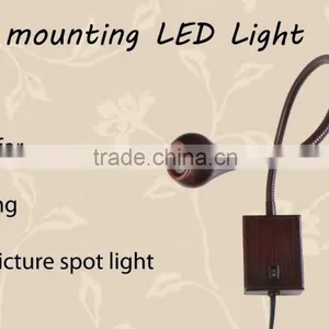 Flexible Gooseneck Sconce Wall Mounted LED Light Bronze Finish thumbnail-1