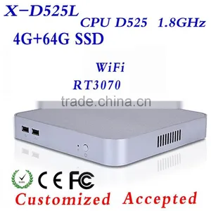 Low Voltage CPUs INTEL D525 4g Ram 64g Ssd Mini Itx Computer Mini Desktop Computers Laptop Computer Mini pc Thin Client thumbnail-1