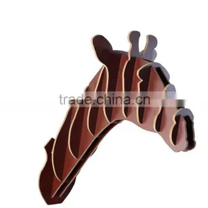 Home and Office Decoration Wall Hangings Carving Animal Head Wood Craft thumbnail-6