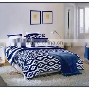 Microfiber Brushed Disperse Bedding Set Blue White Duvet Cover Set thumbnail-3