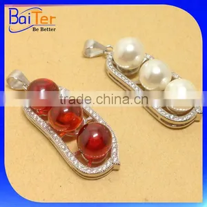 Elegant Flower Shaped 925 Sterling Silver Large Garnet Pendant thumbnail-2