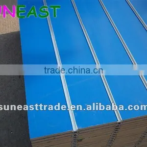 15mm 17mm 18mm Blue Melamine Paper Laminated Slotted MDF Board for Sidewall thumbnail-1