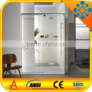 High Quality 8mm Flat and Curved Tempered Safety Glass for Shower Enclosure and Bathroom Manufacturer With Drilling Holes thumbnail-1