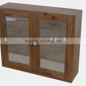 Wooden Bathroom Cabinet With Glass Mirror thumbnail-1