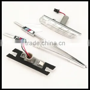 Led Side Marker Lights for E46 LCI Facelift Clear With M Logo LED Side Marker for BMW thumbnail-1