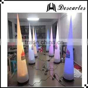 Custom Logo Lighted Right Cone/LED Inflatable Advertising Ivory for Outdoor Decoration thumbnail-1