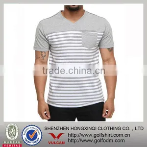 Hot Sales Mens Stripes Vneck Tops thumbnail-1