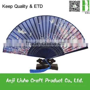 Deep Color Japanese Design Silk Hand Fans thumbnail-1