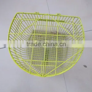 Yellow Powder Coating Metal Bike Basket thumbnail-1